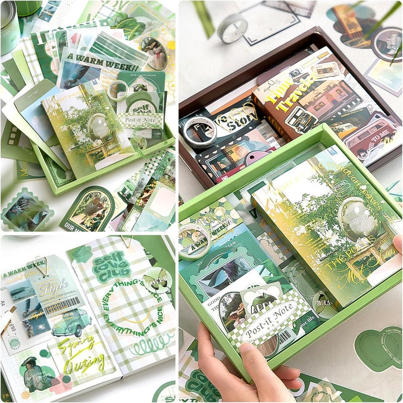OFFIGIFT Scrapbooking Supplies Kit, Vintage Aesthetic Scrapbook Kit, Junk Journal Supplies with Scrapbook Stickers Paper, Journaling Supplies, Birthday Craft Gift for Adult, Mist Island Poems - Image 3